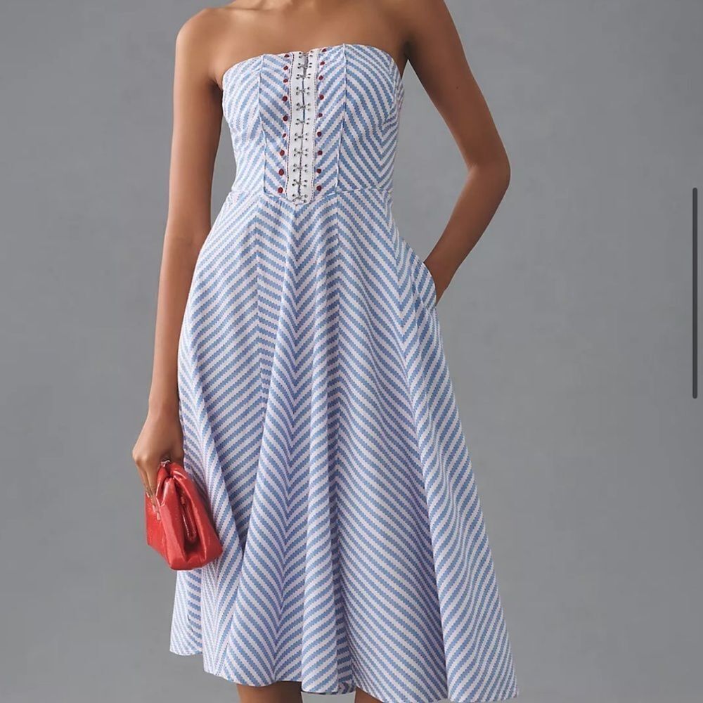 Maeve Strapless A-Line Dress by Anthropologie